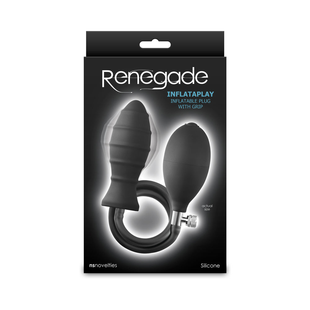 Renegade InflataPlay Inflatable Plug with Grip Black Nice & Naughty Renegade InflataPlay Inflatable Plug with Grip Black Nice & Naughty