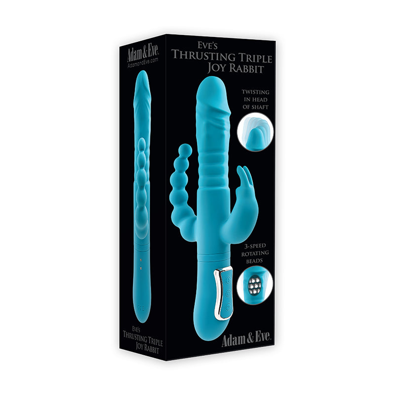 Adam & Eve Eve's Thrusting Triple Joy Rabbit Rechargeable Dual Entry T Nice & Naughty Adam & Eve Eve's Thrusting Triple Joy Rabbit Rechargeable Dual Entry T Nice & Naughty