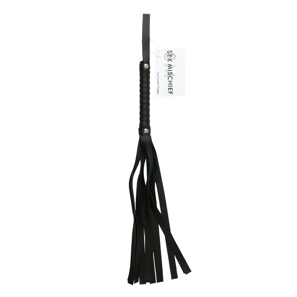 Sportsheets Sex &amp; Mischief Faux Leather Flogger Black