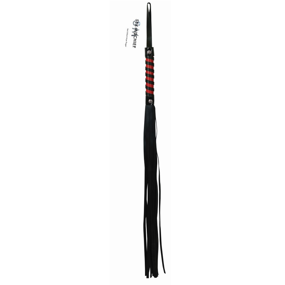 Sportsheets Sex &amp; Mischief Red &amp; Black Stripe Flogger