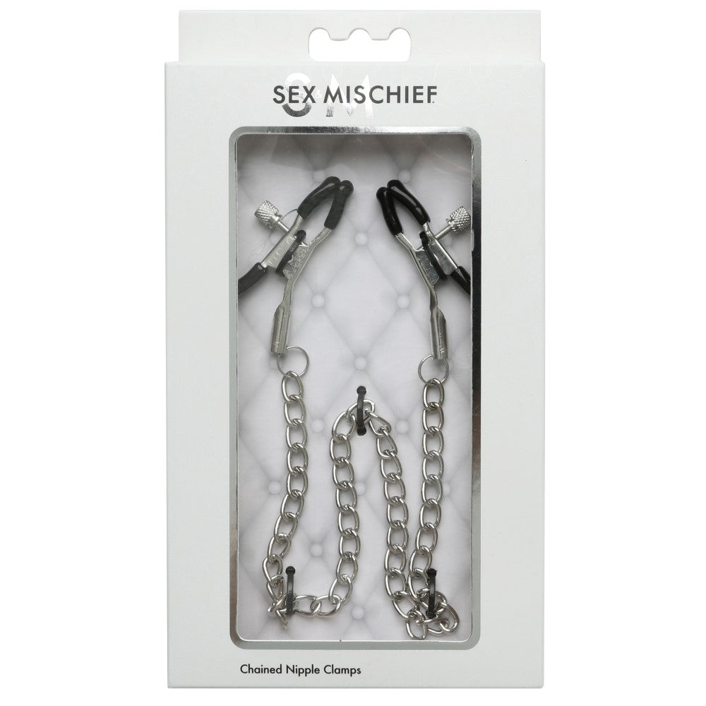 Sportsheets Sex &amp; Mischief Adjustable Chained Nipple Clamps