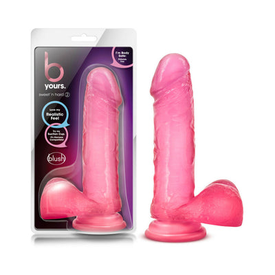 B Yours Sweet ''n Hard 2 Realistic 7.75 in. Dildo with Balls Pink