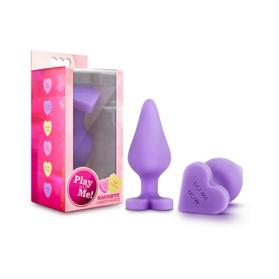 Blush Play with Me Naughty Candy Hearts ''Do Me Now'' Anal Plug Purple