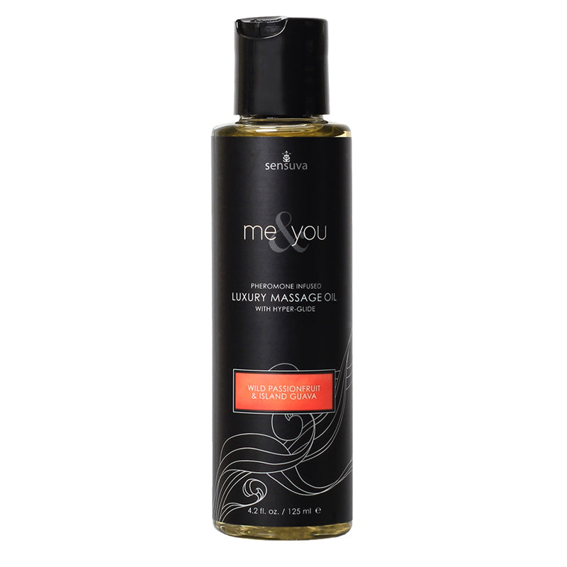 Sensuva Me &amp; You Pheromone-Infused Luxury Massage Oil Passion Fruit Guava 4.2 oz.