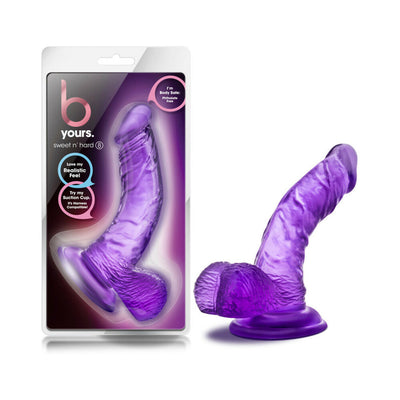 B Yours Sweet ''n Hard 8 Realistic 6.5 in. Dildo with Balls Purple