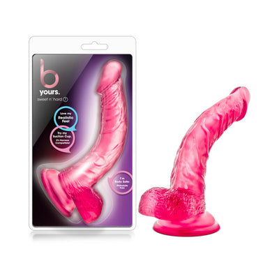 B Yours Sweet ''n Hard 7 Realistic 8.5 in. Dildo with Balls Pink