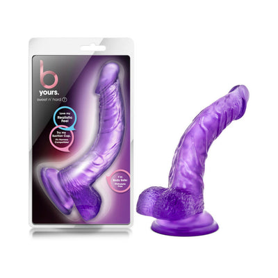 B Yours Sweet ''n Hard 7 Realistic 8.5 in. Dildo with Balls Purple