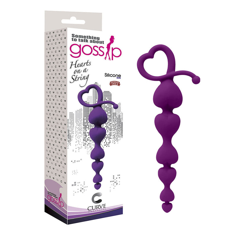 Gossip Hearts on a String Anal Beads Violet