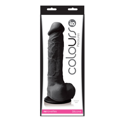 Colours Pleasures 8 in. Dildo Black