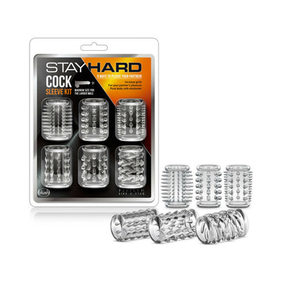 Blush Stay Hard 6-Piece Cock Sleeve Kit Clear