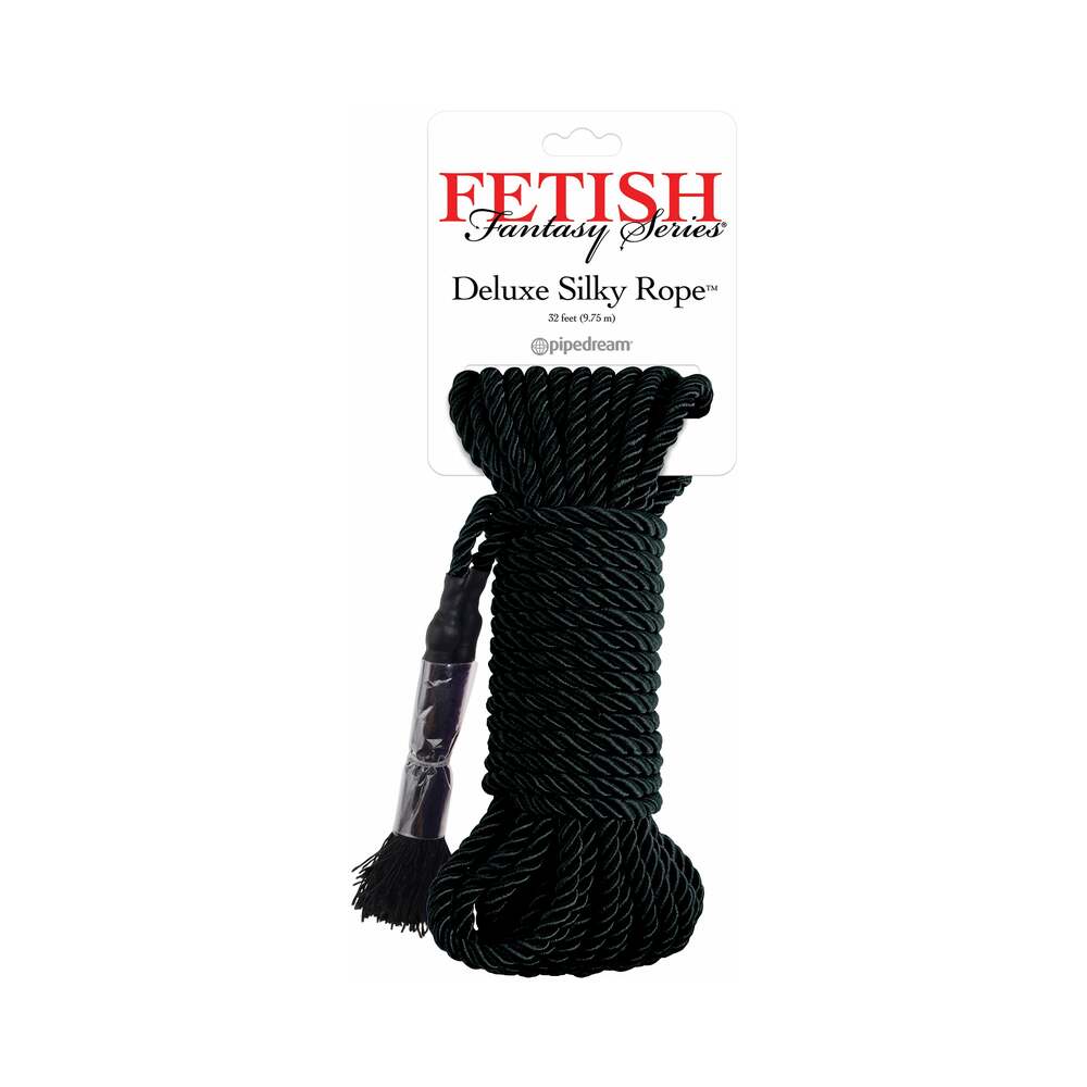 Pipedream Fetish Fantasy Series Deluxe Silk Rope 9.75 m / 32 ' Black