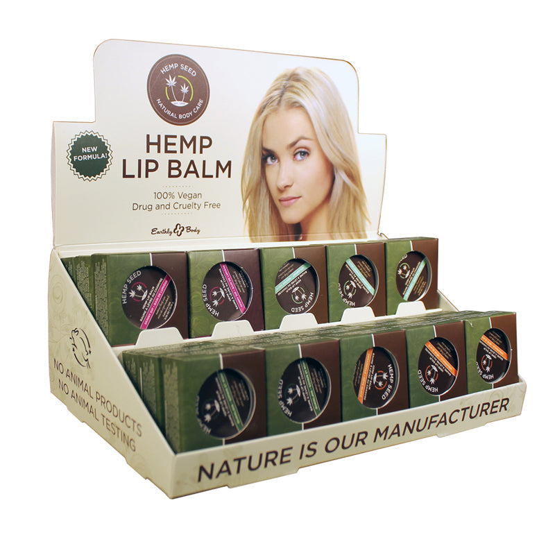 Earthly Body Hemp Lip Pot Asst DP (30pc)