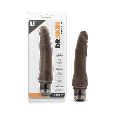 Dr. Skin Vibe 7 Realistic 8.5 in. Vibrating Dildo Brown