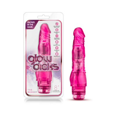 Blush Glow Dicks The Banger Realistic 8 in. Vibrating Dildo Pink