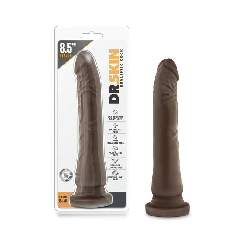 Dr. Skin Basic 8.5 in. Dildo Brown