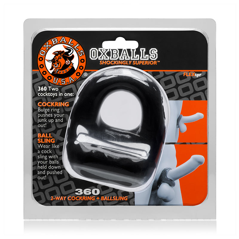 OxBalls 360, Cockring &amp; Ballsling, Black
