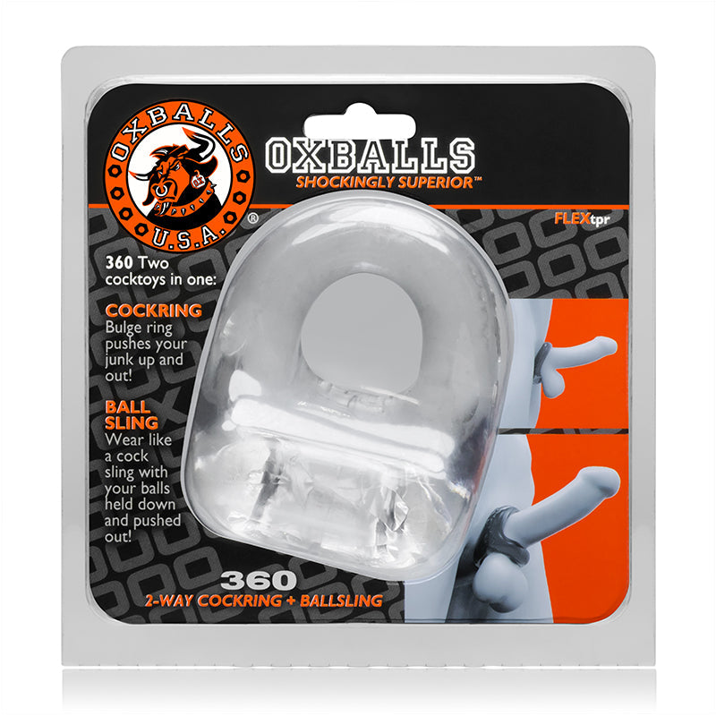 OxBalls 360, Cockring &amp; Ballsling, Clear