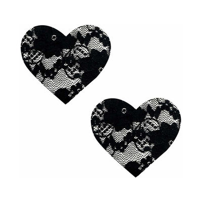 Neva Nude Pasty Heart Lace Black