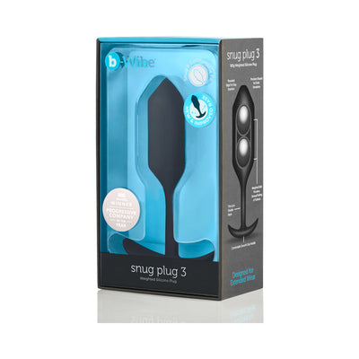 b-Vibe Snug Plug 3 Weighted Silicone Anal Plug Black