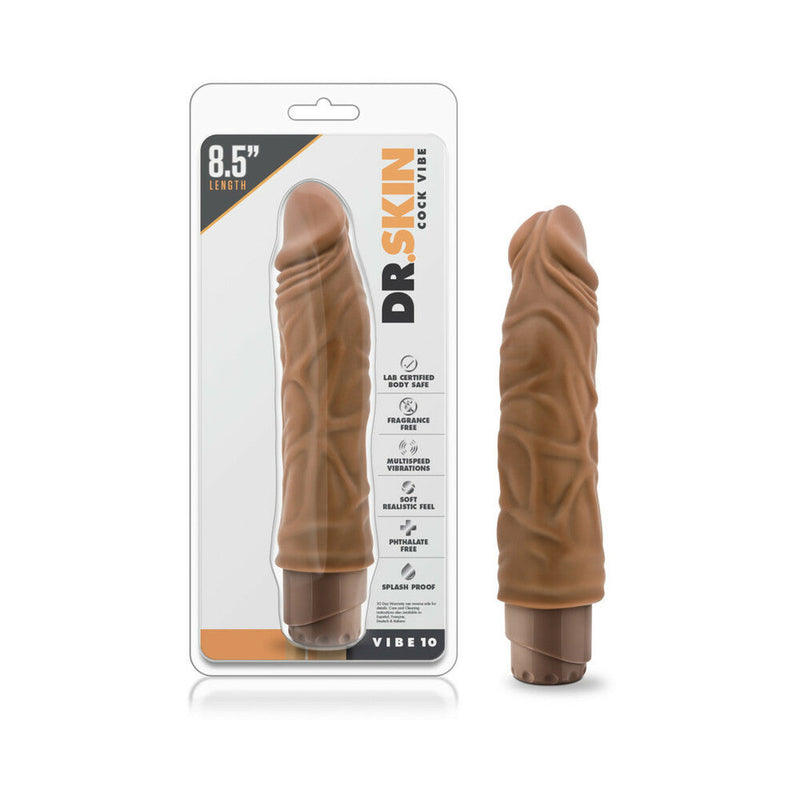 Dr. Skin Vibe 10 Realistic 8.5 in. Vibrating Dildo Tan