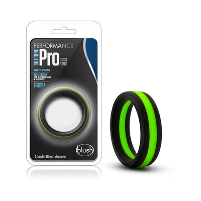 Blush Performance Silicone Go Pro Cock Ring Black/Green/Black