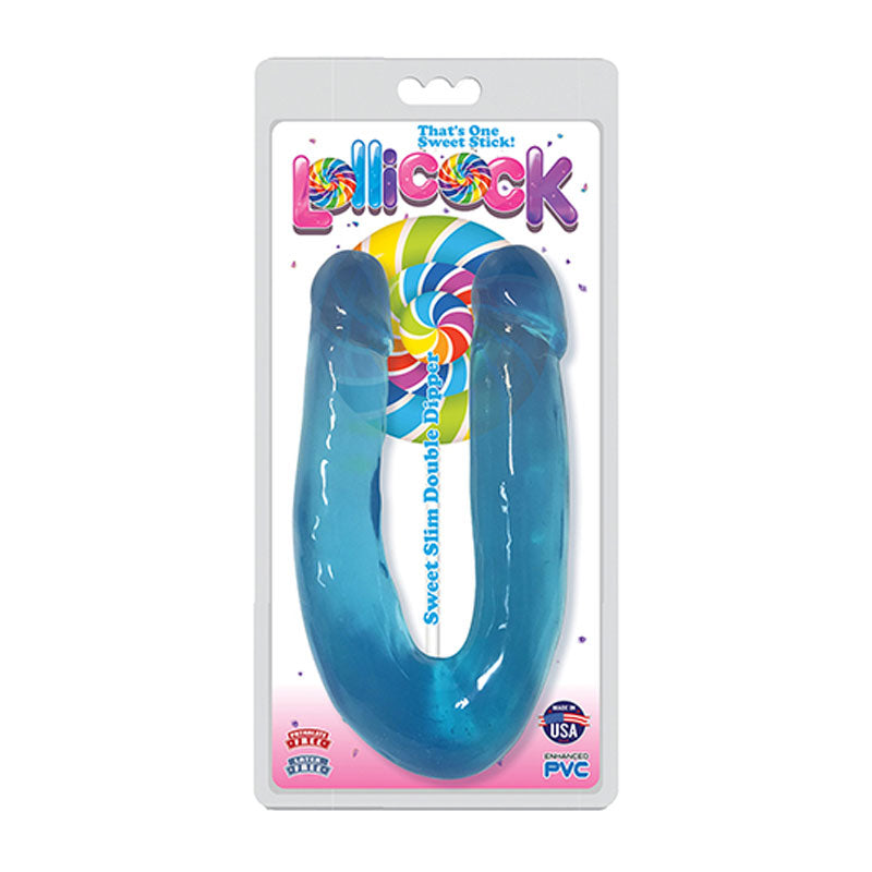 Curve Toys Lollicock Sweet Slim Double Dipper Dual Ended Dildo Berry