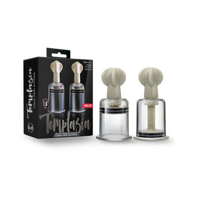 Blush Temptasia Clit and Nipple Twist Suckers 2-Piece Set Large Clear