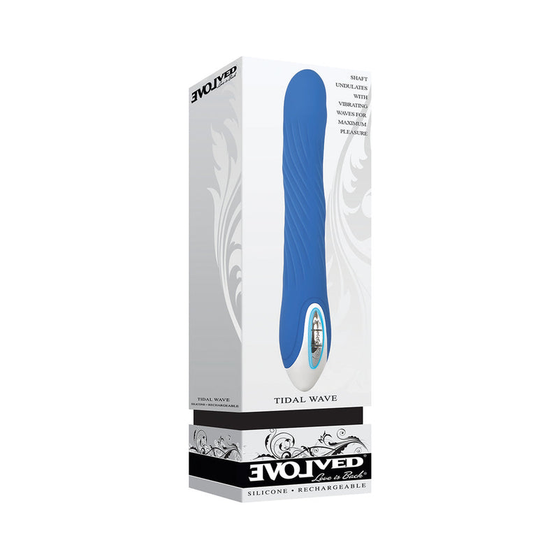 Evolved Tidal Wave Rechargeable Silicone Vibrator Blue