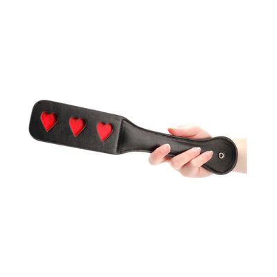 Ouch! Heart Pattern Paddle Black