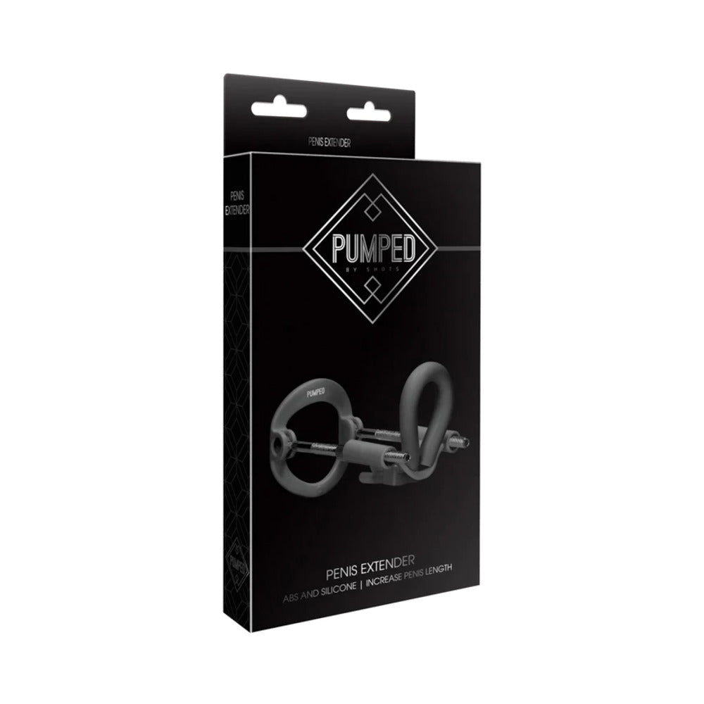 Shots Pumped Silicone &amp; ABS Penis Extender Black