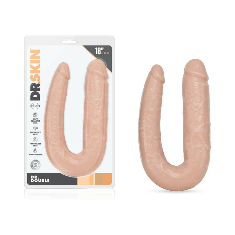 Dr. Skin Dr. Double Realistic 18 in. Dual-Ended Dildo Beige