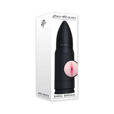 Zero Tolerance Shell Shock Rechargeable Bullet-Shaped Vibrating Vagina Stroker Black