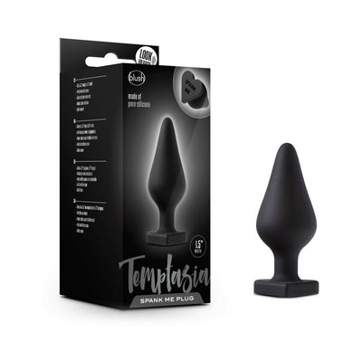 Blush Temptasia ''Spank Me'' Silicone Anal Plug with Heart-Shaped Base Black