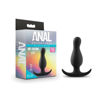 Anal Adventures Platinum Silicone Curve Plug Black