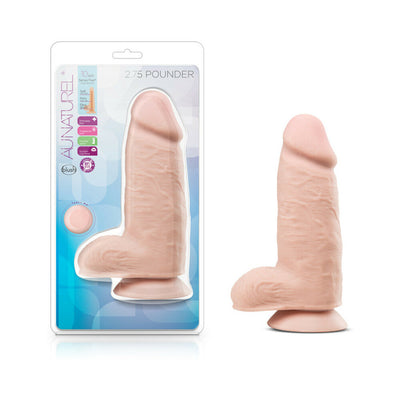 Au Naturel 2.75 Pounder 10 in. Posable Dual Density Dildo with Balls Beige