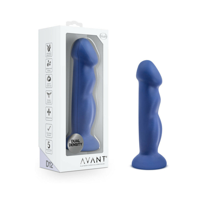 Avant D12 Suko 8 in. Dual Density Silicone Dildo Indigo