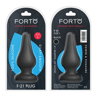 Forto F-21 Tear Drop Silicone Anal Plug Large Black