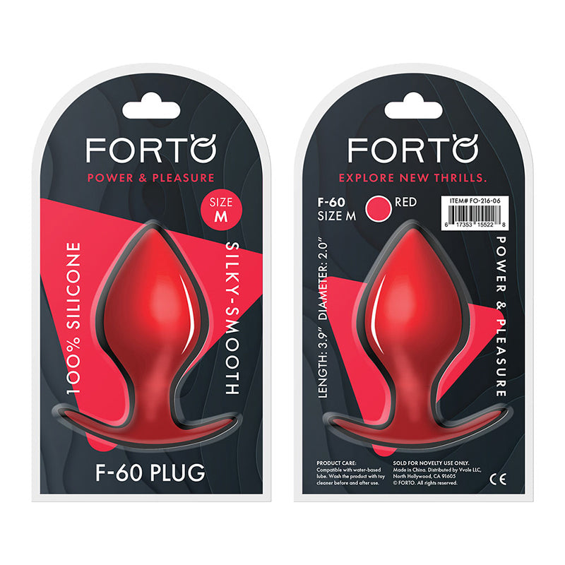 Forto F-60 Spade Silicone Anal Plug Medium Red