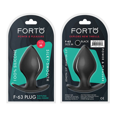 Forto F-63 Rattler Spade Silicone Anal Plug Medium Black