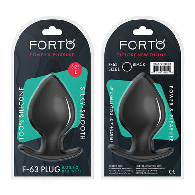 Forto F-63 Rattler Spade Silicone Anal Plug Large Black