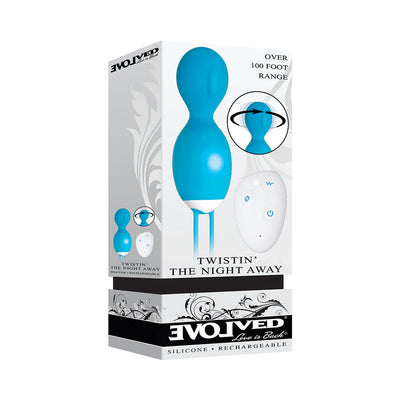 Evolved Twistin'' The Night Away Rechargeable Remote-Controlled Rotating Silicone Egg Vibrator Teal