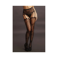 Shots Le Desir Crotchless Cutout Pantyhose Black O/S