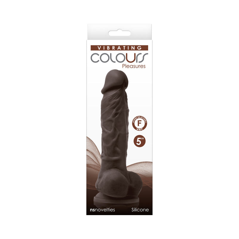 Colours Pleasures 5 in. Vibrating Dildo Dark Brown