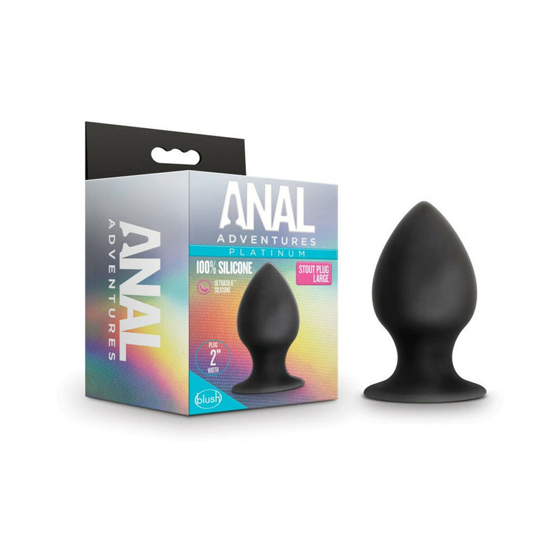 Anal Adventures Platinum Silicone Anal Stout Plug Large Black