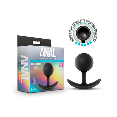 Blush Anal Adventures Platinum Silicone Weighted Vibra Plug Black