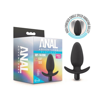 Anal Adventures Platinum Silicone Vibrating Saddle Plug Black