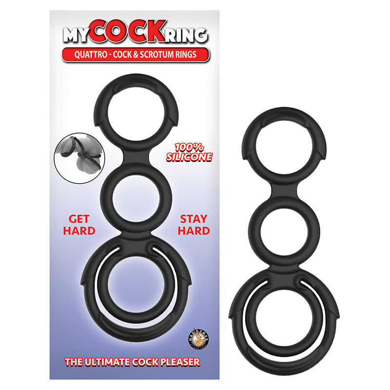 My Cockring Quattro Cock &amp; Scrotum Rings Black