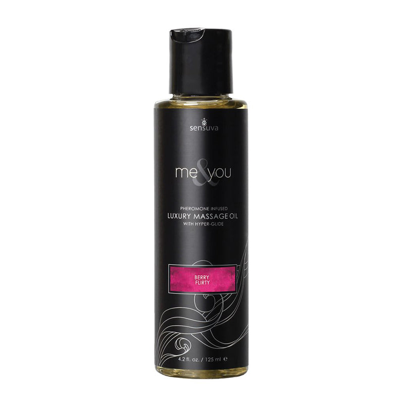 Sensuva Me &amp; You Pheromone-Infused Luxury Massage Oil Berry Flirty 4.2 oz.
