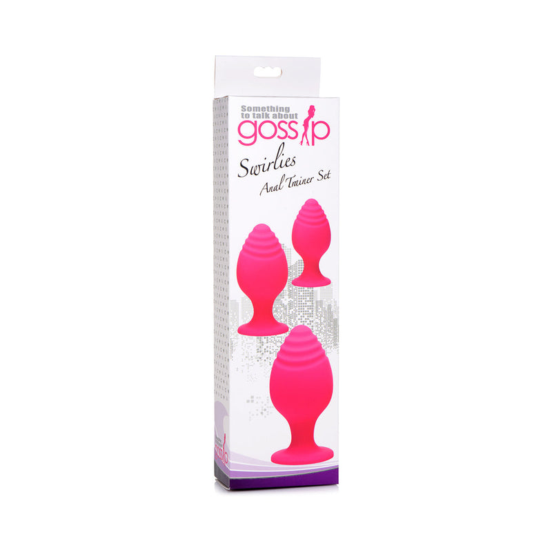 Gossip Swirlies 3-Piece Silicone Anal Plug Training Set Magenta