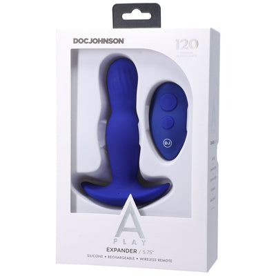 A-Play EXPANDER Rechargeable Silicone Anal Plug with Remote Blue